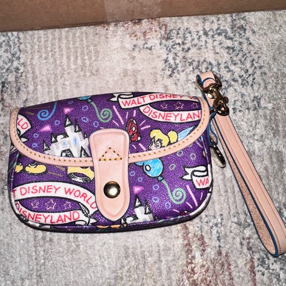 Dooney & Bourke Purple and Tan Disney Wristlet - Picture 3 of 6